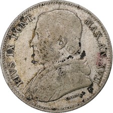 #1184418 Italien Staaten, PAPAL STATES, Pius IX, 20 Baiocchi, 1862, Rome, S, S