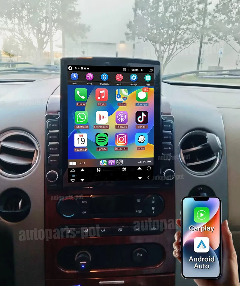 Radio de coche para Ford F-150 2004-2008 Android 13 pantalla táctil Carplay GPS estéreo BT Foto 2 de 4