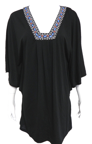 Dotti Small Solid Black Beaded Swimsuit Cover-Up $58 NWT Small - Picture 3 of 8