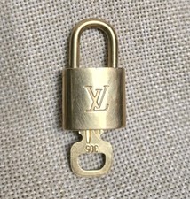 Louis Vuitton Lock Key 305 Padlock Gold Authentic
