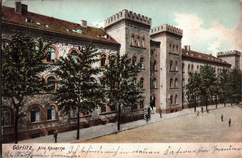 AK Görlitz Alte Kaserne Katholisch Hennersdorf Stempel Feldpost (B2267) - Bild 1 von 2