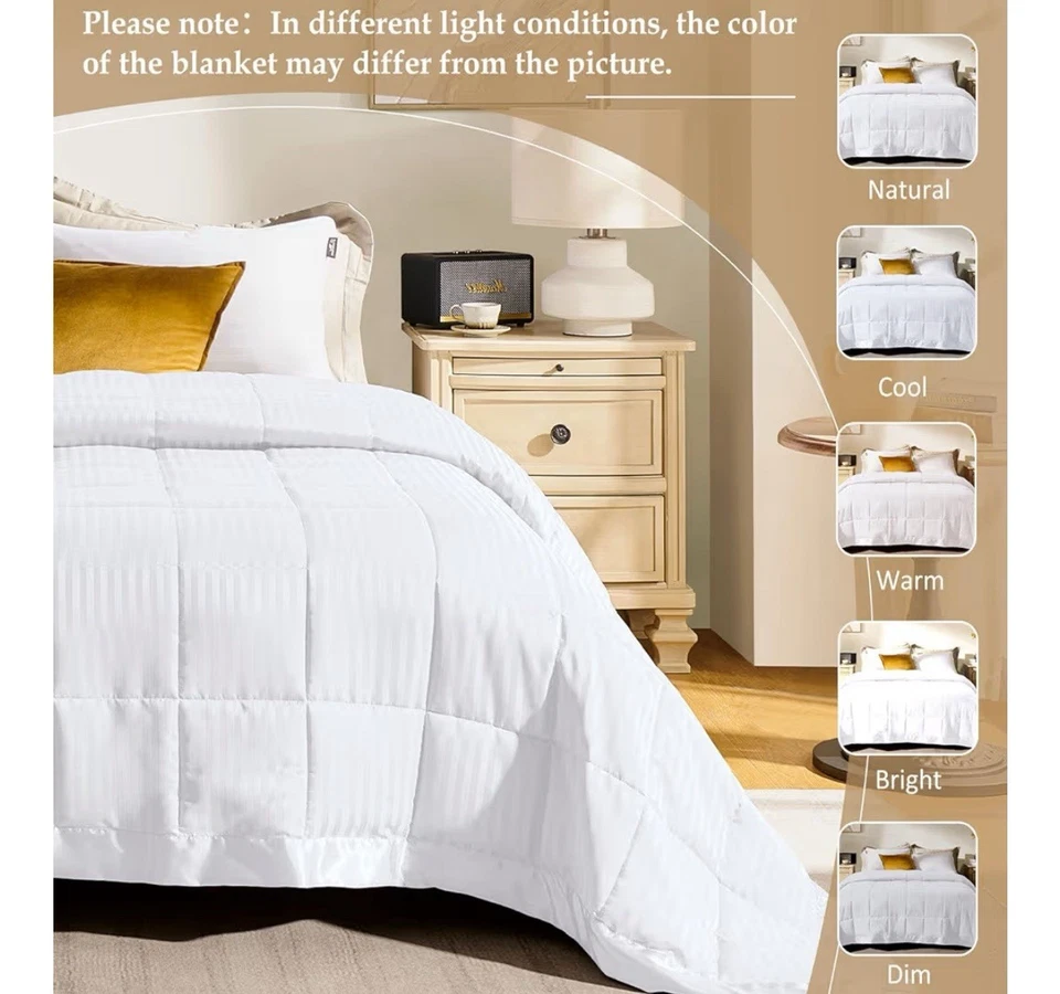 King Size Blanket with Satin Trim, Lightweight down Alternative King Blanket for - Image 4 of 4