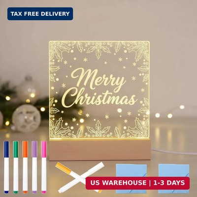 5.9x5.9 Inch Warm LED Clear Acrylic Drawing Writing Message Dry Erase Board | Ea