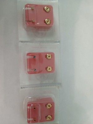 3 Pair Studex, Gold Plated Earrings, Sterilized, Clear, Pink & Blue