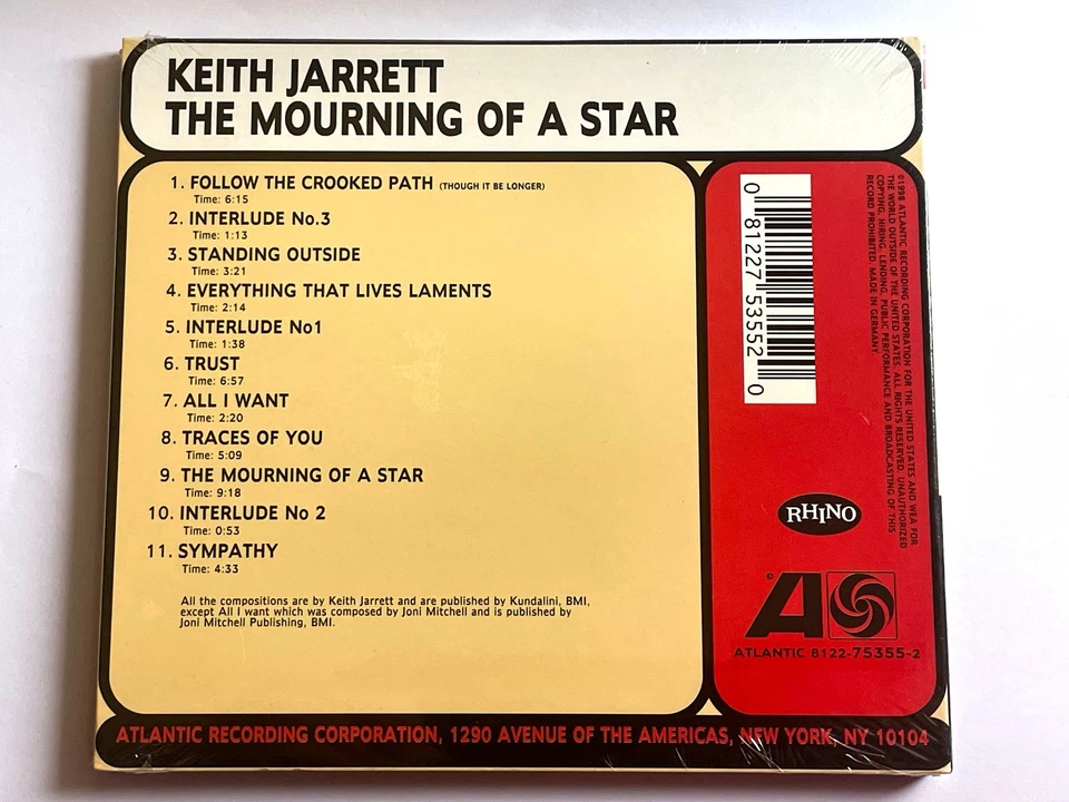 Keith Jarrett - The Mourning of a Star (Digipak CD 1998) **NEW & SEALED** - Image 2 of 2
