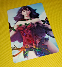 Tarjeta de arte personalizada Wonder Woman AZUL CIELO AZUL Anime Waifu