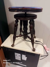 1800's Piano Bench Claw Legs