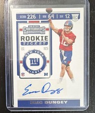 Panini Contenders Rookie Ticket Auto #230 Eric Dungey Giants 2019 Football