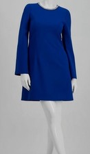 Tahari ASL Women's Blue Rhinestone Trim Shift Dress Size 4