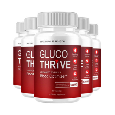 5-Pack Gluco Thrive Capsules - GlucoThrive Blood Health Optimizer - 300 Caps