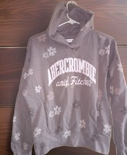 Abercrombie  Fitch- Girls Flower Embroidered Hoodie Sweatshirt 15/16 Thumb Hole
