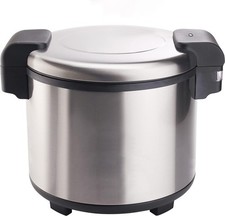 Winco Commercial-Grade Electric Rice Cooker with Hinged Cover