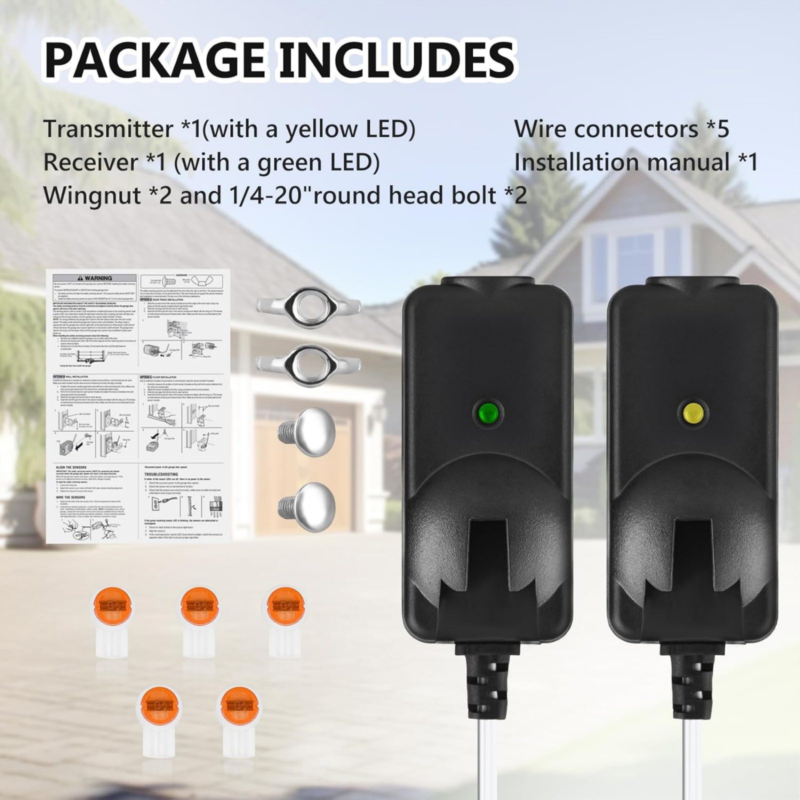 1set Safety Sensor Kit G801CB-P For Craftsman/Chamberlain/Liftmaster Garage Door