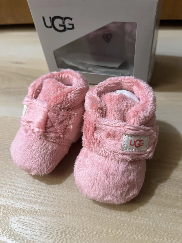UGG Bixbee Infant Booties Pink Size 0/1 Baby Girl Shoes 0-6M Soft New in Box - Image 2 of 4