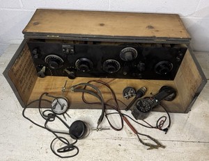 Antique Vintage 1920s Radio Receiver Hamm Amateur Radio Clamp Headphones Box