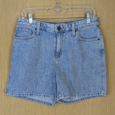 Maurices M Jeans Womens High Rise Denim Mom Shorts Light Wash Blue Cotton 10