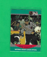 BOB HODGES 1990-91 PRO SET TARJETA DE AUTÓGRAFO DE ÁRBITRO NHL