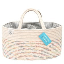 Best OrganiHaus Nursery Storage Basket Cotton Rope Toy  Diaper Caddy Organizer