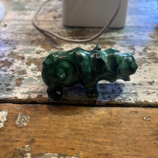Carved Malachite Hippo