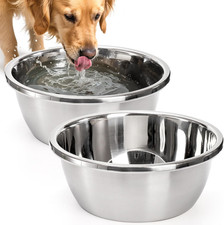 2 Pack Large Dog Bowls, 1.5 Gallons 24 Cup , Stainless Steel