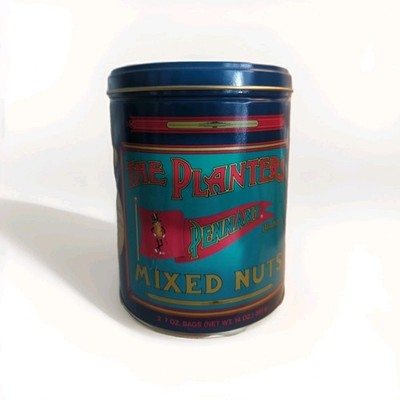 Vintage Planters Pennant Brand Mixed Nuts Tin 14 oz Retro Advertising Collection