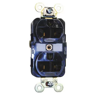Hubbell Wiring Device-Kellems Hbl5362bk Duplex Straight Blade Receptacle,