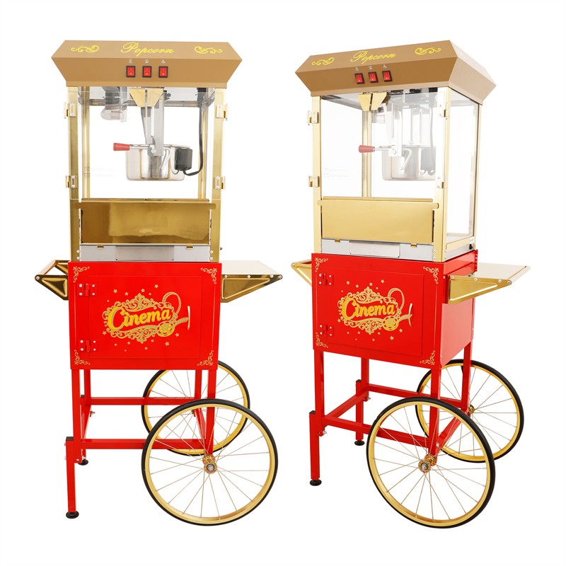 16Oz Commercial Popcorn Machine With Cart and 16 Oz Kettle & 3-Switch Control