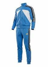 adidas Boys Colorblock Tracksuit Set Full Zip Jacket Pants Blue 11-12Y