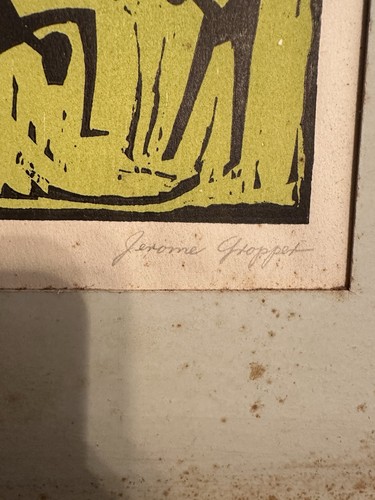 Jerome Gropper Signed Woodcut "Acrobats" Scholastic Gold Medal Award Print 19" - Photo 3/13