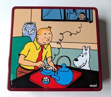 Boite fine métal TINTIN et Milou au déjeûner LE LOTUS BLEU copyright HERGE 2006