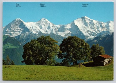Eiger Monch Jungfrau Swiss Alps Mountain Landscape Postcard