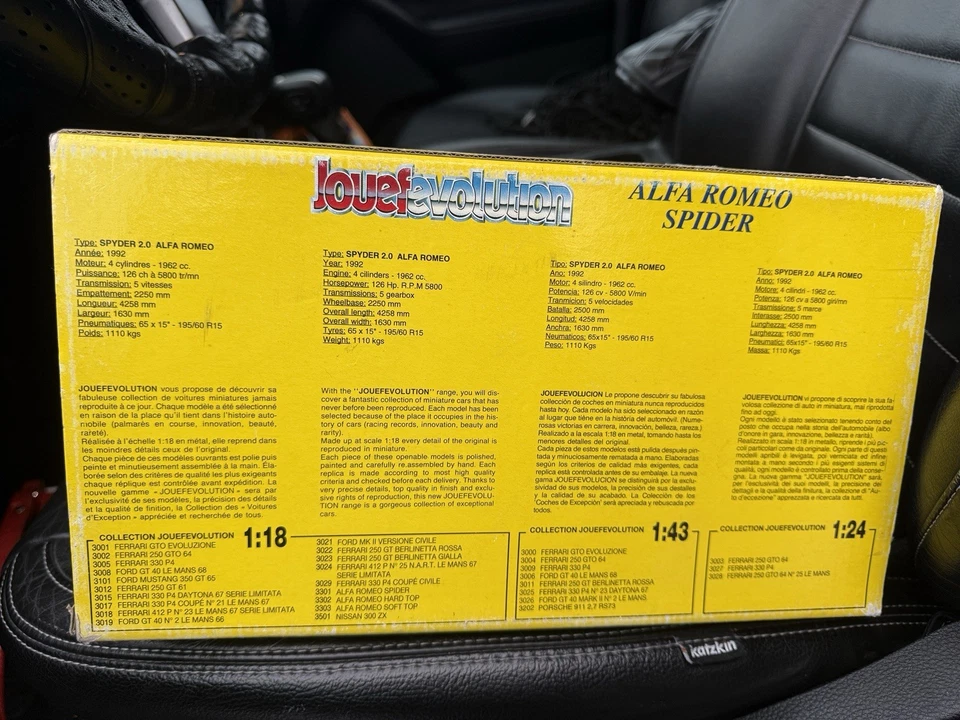 1:18 Alfa Romeo Spider Series 4 Soft Top Red Jouef Evolution 3301 READ - Image 4 of 4