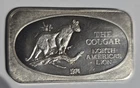 United States Silver Corporation 1 oz .999 Silver Bar 1974 The Cougar - Vintage