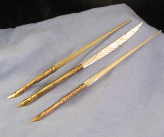ANTIQUE DIP PEN CALLIGRAPHY X3 GILLOTTS HOLLAND FABER CASTELL MOTHER OF PEARL