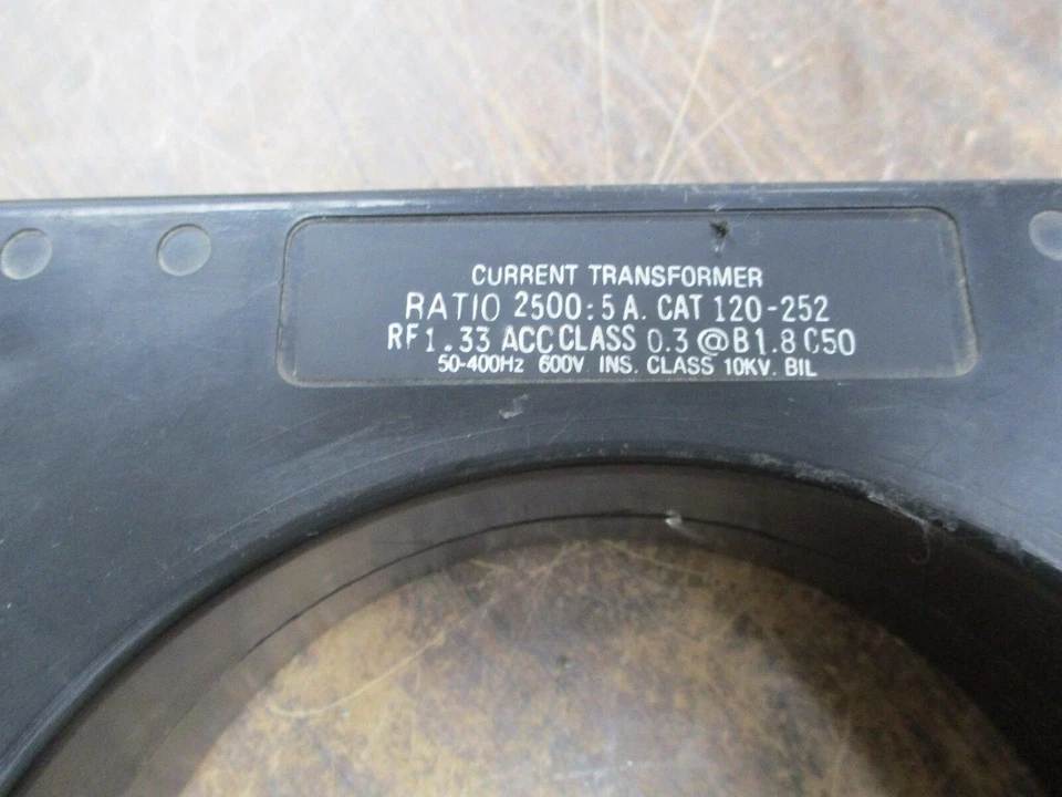 PMC Current Transformer 120-252 Ratio: 2500:5A 600V 50-400Hz 10KV BIL Used - Image 4 of 4