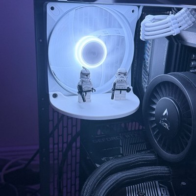 PC Lüfter Regal 120mm 140mm, Fan Shelf, Figuren Ablage, PC Modding Zubehör