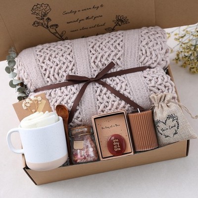 Get Well Soon Gift Baskets Women Earth Tone Self Care Package After Surgery