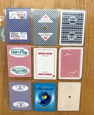 Lot of 9 Casino Single Swap Playing Cards - 7 Jokers- Some Cancelled Cards