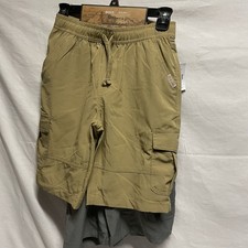 Boys Original Weatherproof Vintage 2 Pack Cargo Shorts Grey And Tan Size Medium