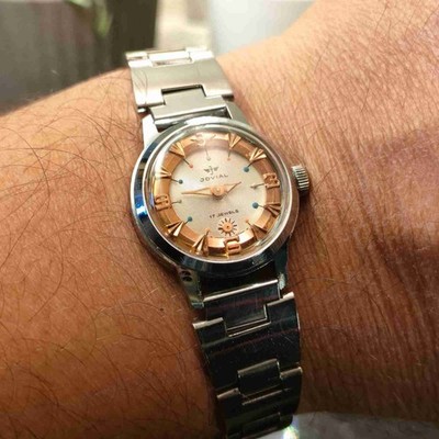 1960 Original Vintage Manual Winding Jovial 17 Jewels Swiss Made Silver Edition