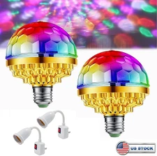 1/2Set Colorful Magic Rotating Ball Light RGB LED Plug in Disco Ball Light Party