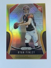 Ryan Finley 2019 Panini Prizm #306 True Gold Prizm Rookie Card RC /10 Bengals. rookie card picture