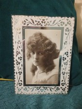 Alter Untersetzer für Bilderrahmen Reproduktion Spitze Art Deco ohne Sockel 