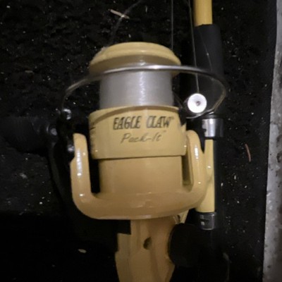 Eagle Claw Pack-It Fishing Rod and Reel Combo Yellow Black Lightweight Portable