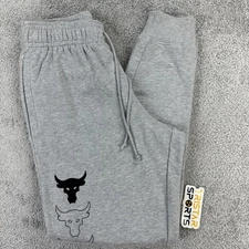 Under Armour Pants Mens Large Gray Project Rock Rival Fleece Joggers 1386876