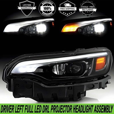 Left Full LED DRL Headlight W/ Bulb For Jeep Cherokee High Altitude 2.4L 2019-21