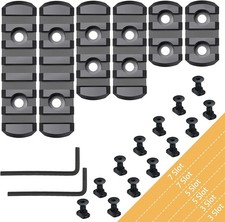 6 Pack Lock Picatinny Rail Aluminum 3/5/7/9/11/13 Slot Set M-Lok Picatinny Rail