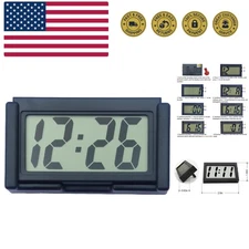 Small Digital Clock， with Jumbo LCD Time & Day Display，Mini Automotive Small ...