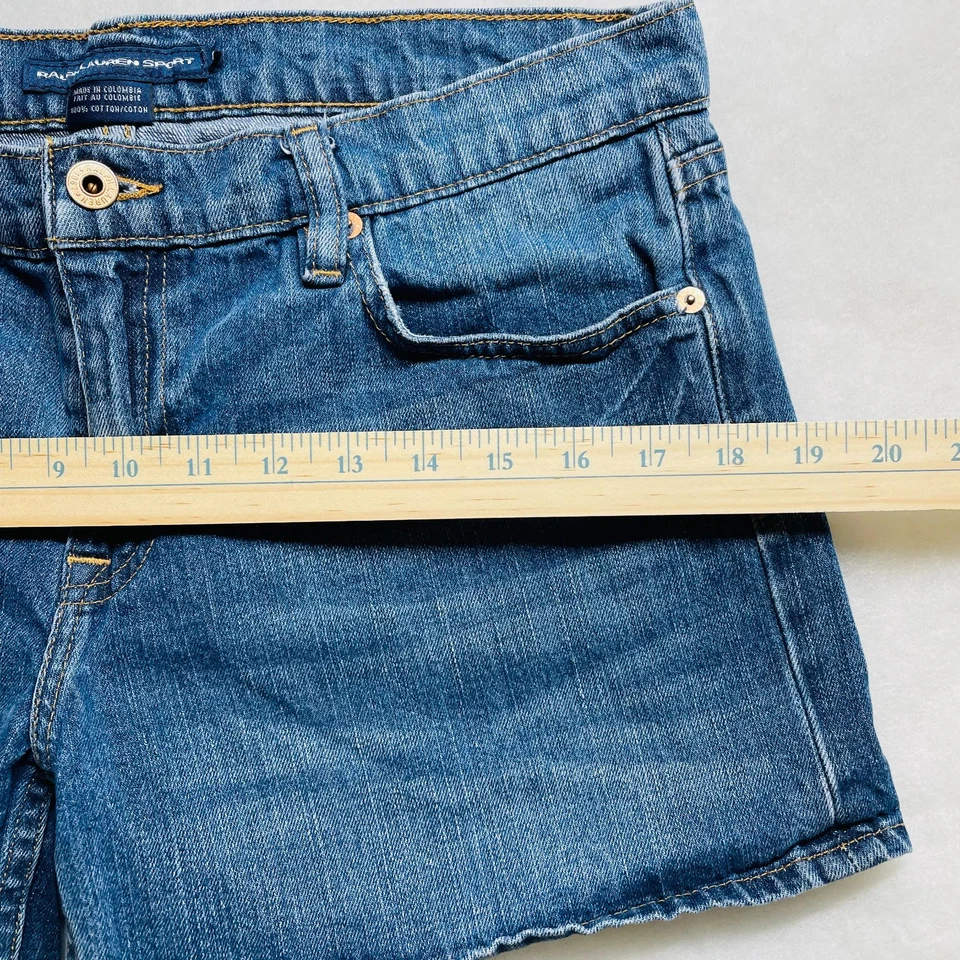 Ralph Lauren Womens Denim Blue 5 Pockets Design Mid Rise Boyfriend Shorts Size 8 - Image 4 of 4