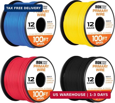 Iron Forge Cable 400 ft 12 Gauge Primary Automotive Wire - 4 Roll Assortment Pac